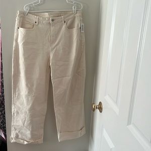 Old navy creme sky-hi wide leg jean
